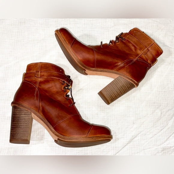 Timberland Boot Company Marge New Sz 8 Brown Leather Lace-Up Ankle Boots booties - Picture 4 of 11
